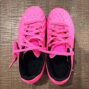 Nike Tiempo kids soccer cleats size 12 pink black
